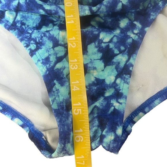 Swimsuits For All Women's Plus Size Shirred High Waist Swim Brief in Blue - Picture 7 of 10
